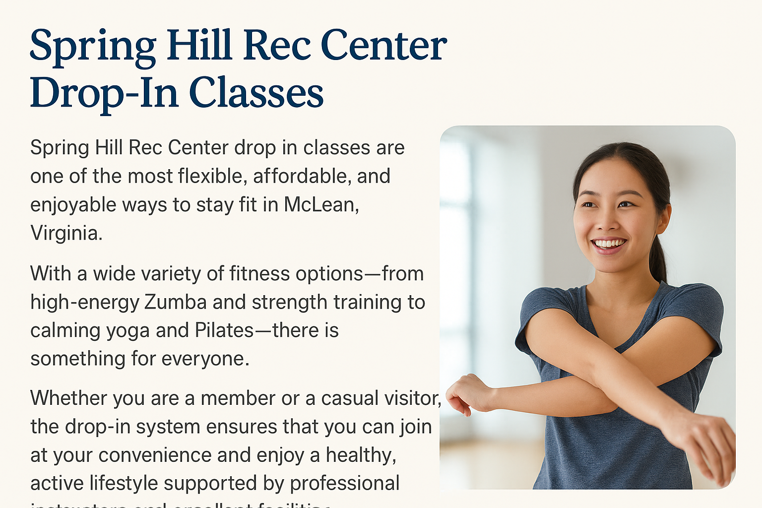 spring hill rec center drop in classes
